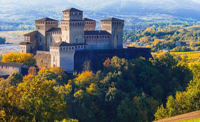 Emilia Romagna wine region: Torrechiara Castle