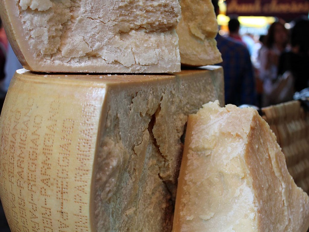 Emilia Romagna wine region: Parmigiano Reggiano cheese